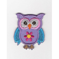 Iron-on Embroidery Sticker - Pink and Turquoise Owl